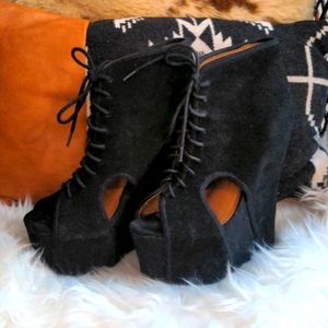 Jeffrey Campbell suede platform heels